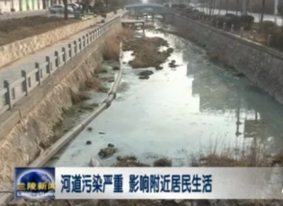 兰陵县这条河道水质泛白，气味难闻，上了电视